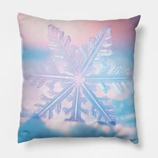 Snow Flake Nature Serene Tranquil Peace Pillow