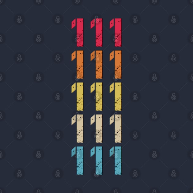 Repeating Numbers Three 111 Retro Vintage Distressed by Inspire Enclave