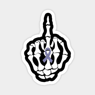 Fuck Esophageal Cancer Middle Finger Periwinkle Ribbon Magnet