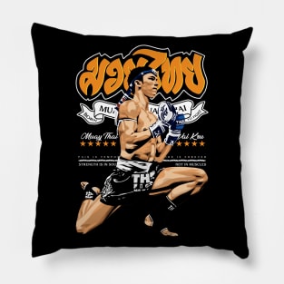 Muay Thai Wai Kru Kickboxing Born to Fight Pillow