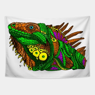 Author's Colored Green Iguana Tapestry