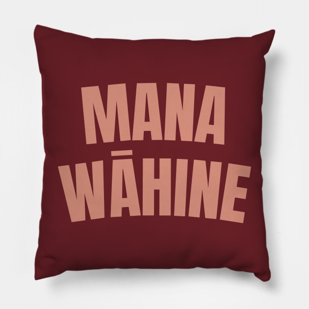 mana wāhine girl boss women power hawaii Pillow by maplunk