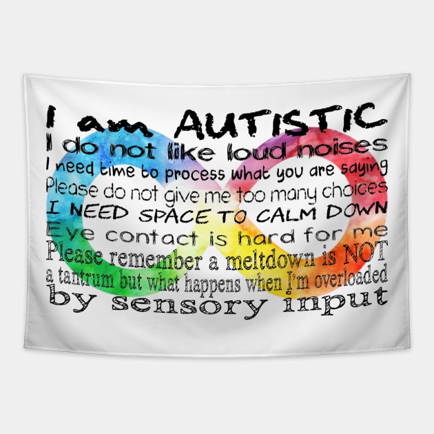 I am Autistic Tapestry by NatLeBrunDesigns