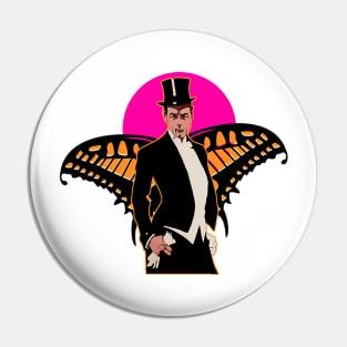 Boy with butterfly wings is chic and smokes cigarettes Pin