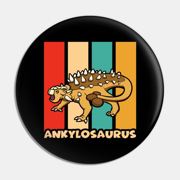 Ankylosaurus Vintage Dinosaur Pin by Huhnerdieb Apparel