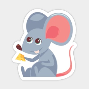 Cute mouse eating cheese Magnet