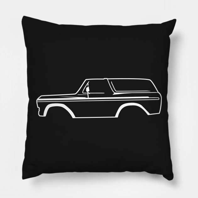 1978-1979 Ford Bronco Side White No Logo Pillow by The OBS Apparel