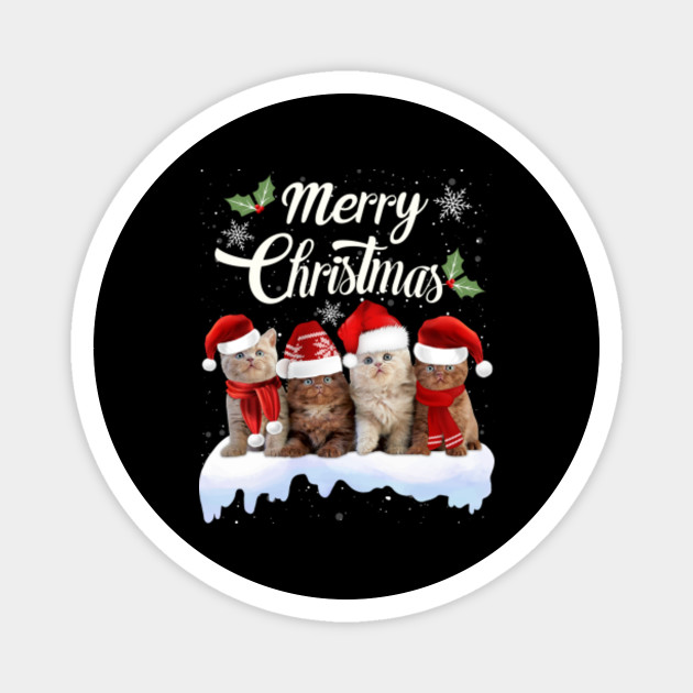 Merry Christmas Tee Kitten Cat Kitty Xmas Cute Christmas Kitten Iman Teepublic Mx
