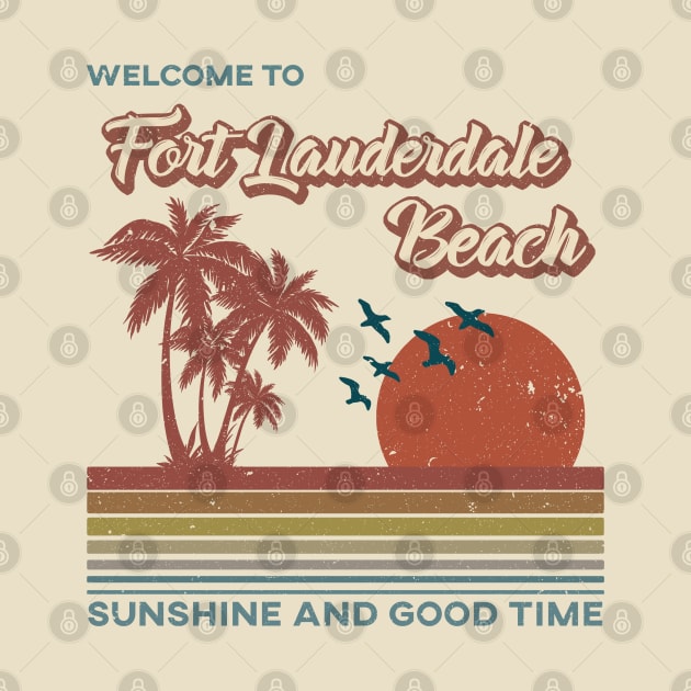 Fort Lauderdale Beach - Fort Lauderdale Beach Retro Sunset by Mondolikaview