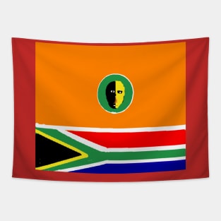 Sporty South African Design on Red Background Tapestry