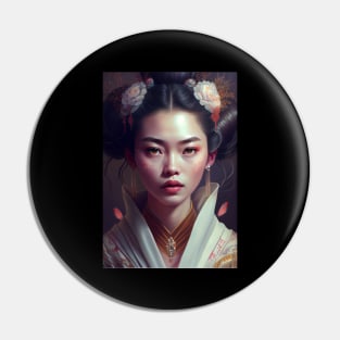 Japanese Geisha In Digital Art. Gift Idea For Japan Fans 4 Pin