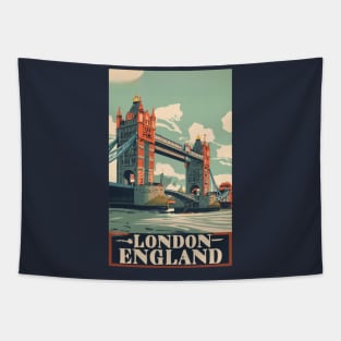 A Vintage Travel Art of London - England Tapestry