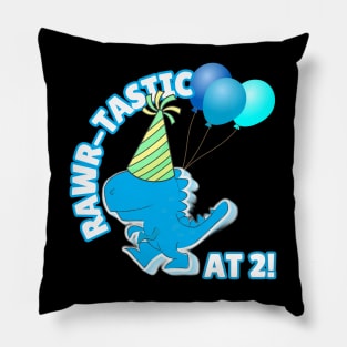 Rawr-Tastic at 2 Dinosaur Theme Boy's Birthday Party Pillow