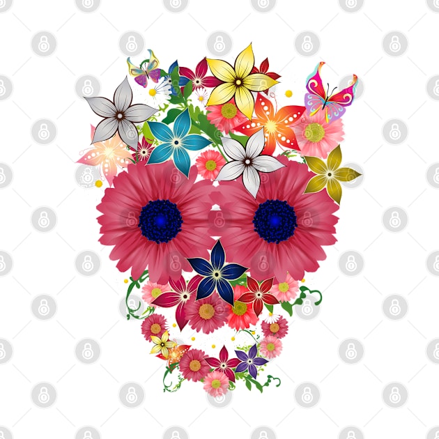 Skull flowers by wamtees