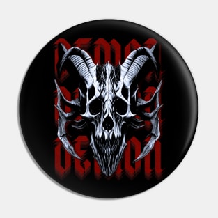 Red Demon Skull Pin