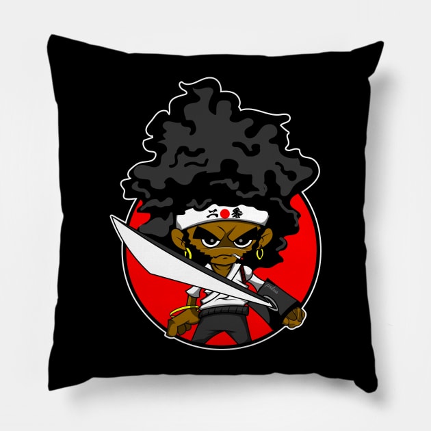 Young Afro Pillow by IamNinjaD