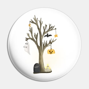 Tree Halloween Pin