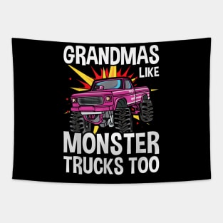 Cool Grandma Monster Truck Grandmas Like Monster Trucks Too Tapestry