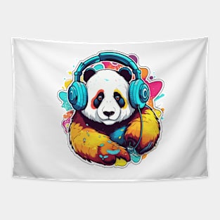 Funny little Panda having Fun Tapestry