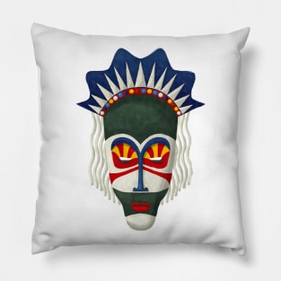 Watercolor tribal mask Pillow