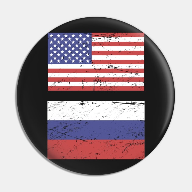 United States Flag & Russia Flag Pin by MeatMan