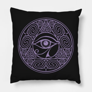 Celtic All Seeing Eye - purple Pillow