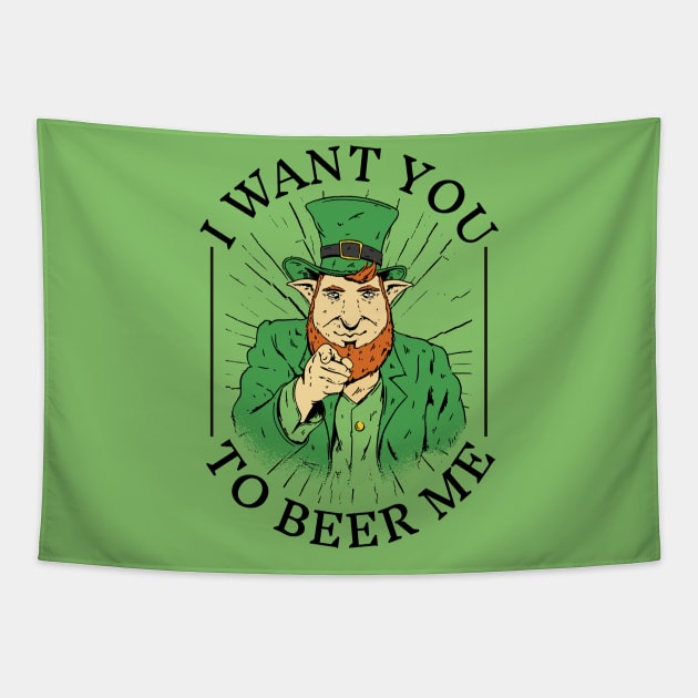 Uncle Leprechaun Wants You to Beer Up: Cheers to St. Pat's! Tapestry by Life2LiveDesign