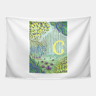 Willows, Waves, Water Lilies, and Wallows Tapestry