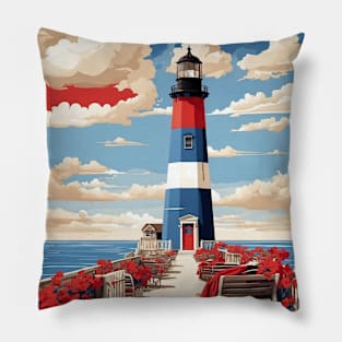 Nantucket United States of America Tourism Vintage Poster Pillow