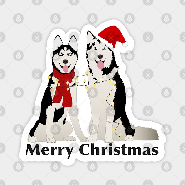 Huskies Merry Christmas Magnet by NinoRc