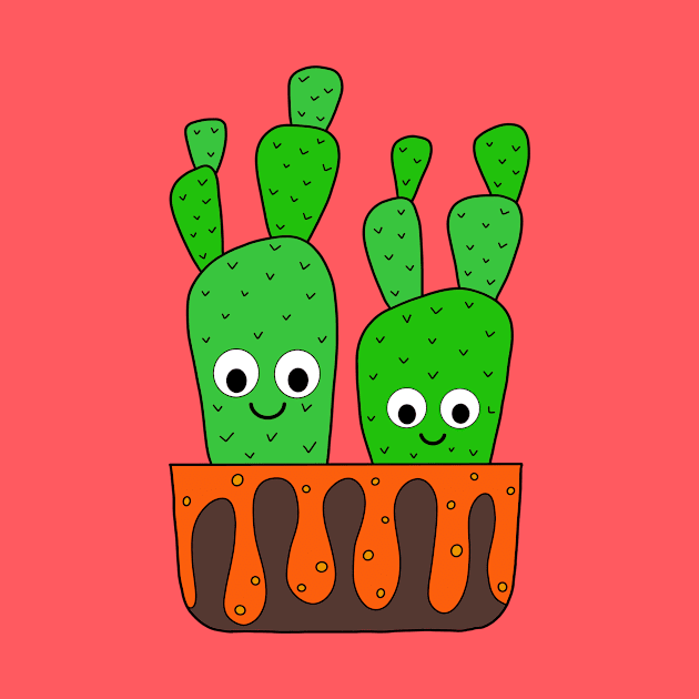 Cute Cactus Design #180: Cacti In Lava Plant Box by DreamCactus