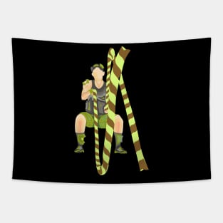 BATTLE ROPING GIRL STYLIZED ART Tapestry