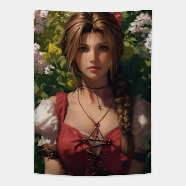 FF7 Rebirth Aerith Gainsborough Tapestry by peculiarbutcute