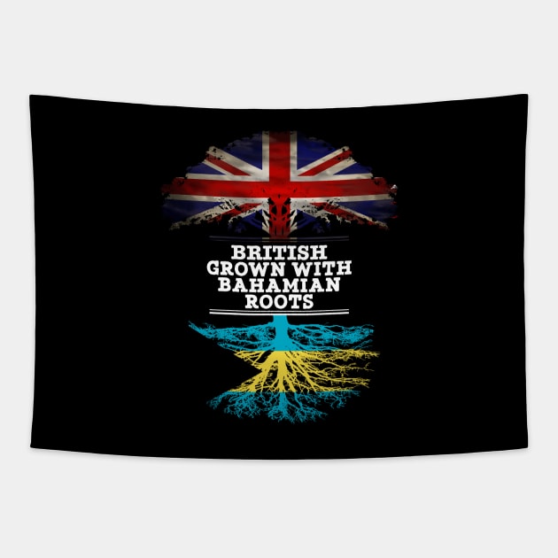 British Grown With Bahamian Roots - Gift for Bahamas With Roots From Bahamian Tapestry by Country Flags