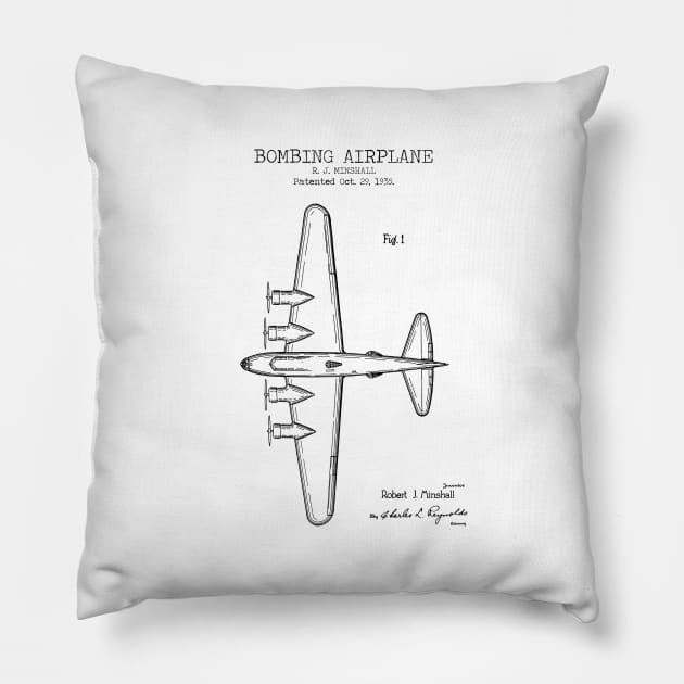 BOMBING AIRPLANE patent Pillow by Dennson Creative