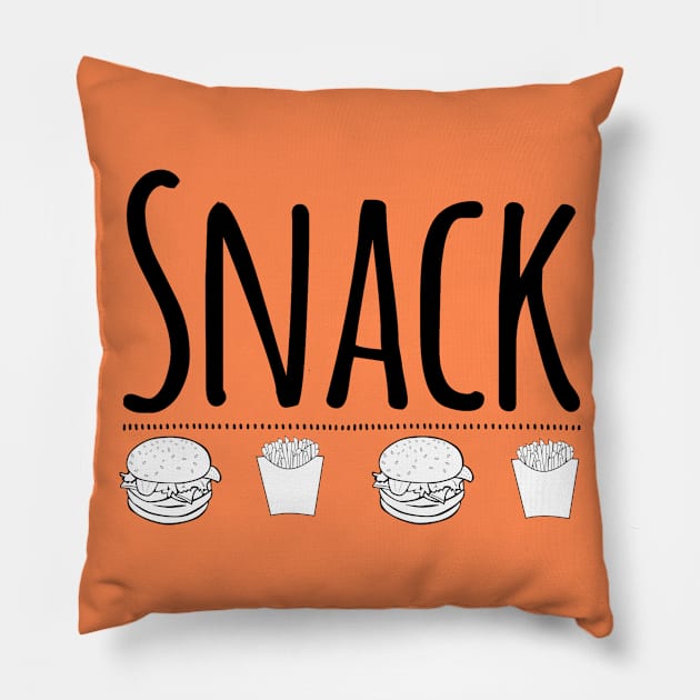 Snack (Cheeseburger & Fries) Pillow by JasonLloyd