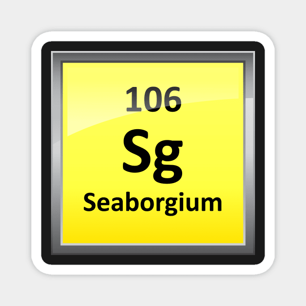 Seaborgium Periodic Table Element Symbol Magnet by sciencenotes