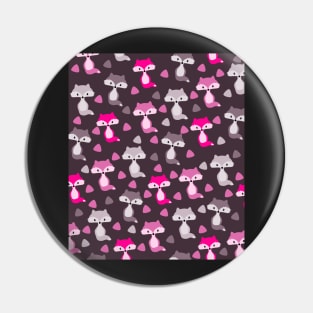 Cute foxes in pink and grey Pin