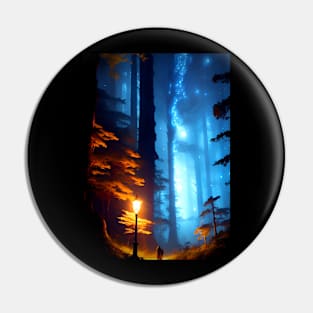 The Night Light In Dark Forest. Pin