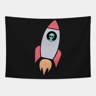 Alien Space Ship Rocket Tapestry