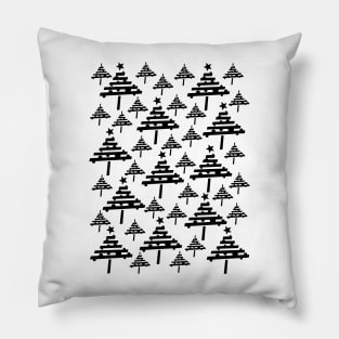 Black and White Christmas Tree Pattern Pillow