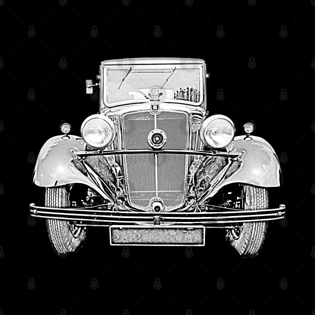 Morris 10-4 1930s British classic car monochrome by soitwouldseem