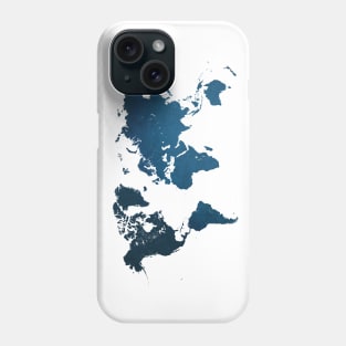 world map blue #map #worldmap Phone Case