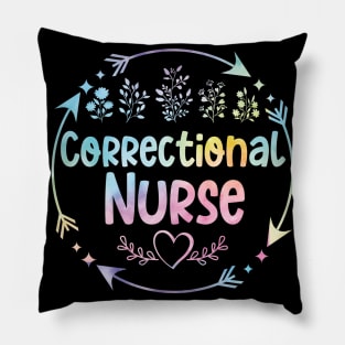 Correctional Nurse cute floral watercolor Pillow