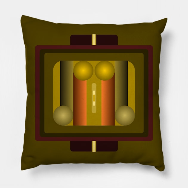 Monitor with geometric shapes Pillow by Dauri_Diogo