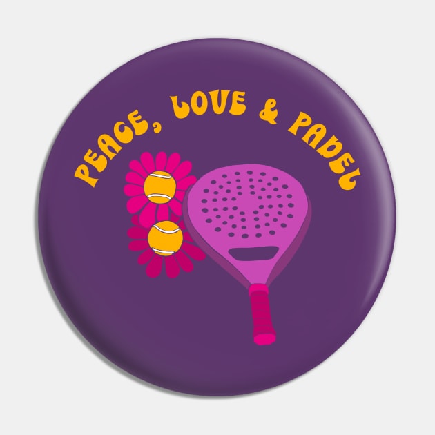 Peace, Love & Padel Pin by Alissa Carin