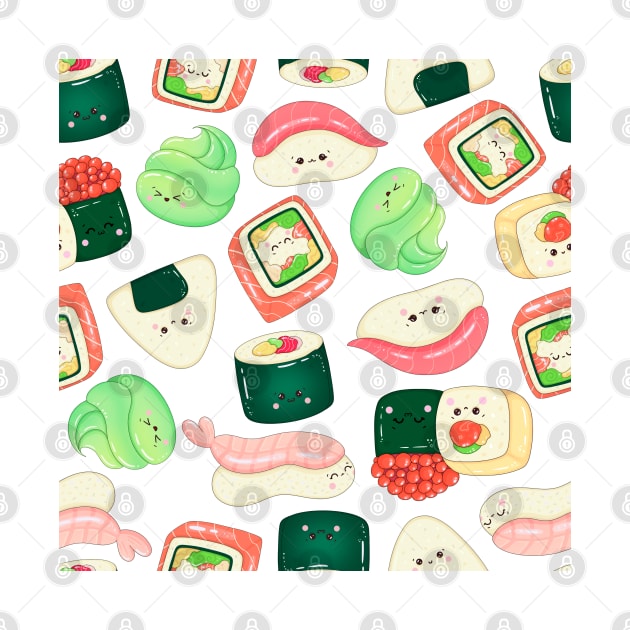 Cute Sushi Set Pattern by kriitiika