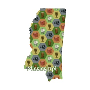 Mississippi State Map Board Games T-Shirt