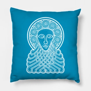 Devenish Head Celtic Design - White Pillow