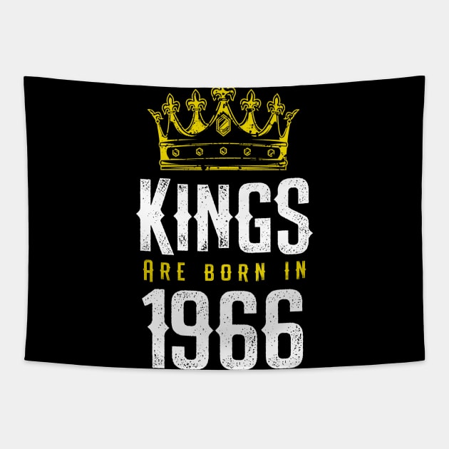 kings are born 1966 birthday quote crown king birthday party gift Tapestry by thepersianshop